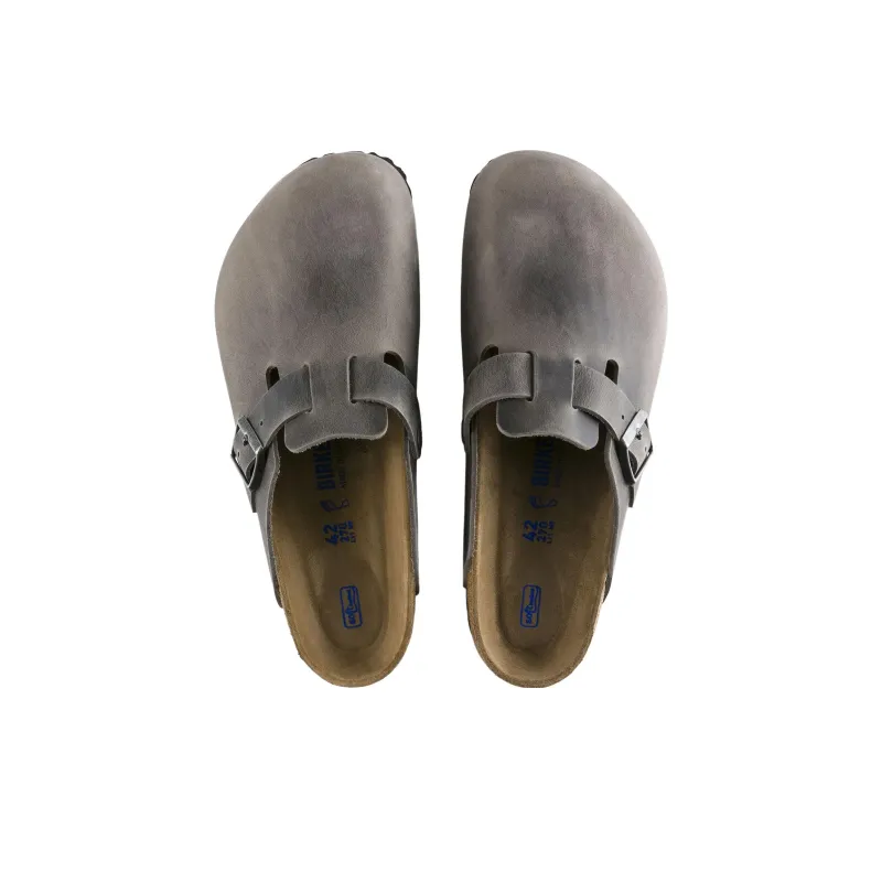 Birkenstock Boston Soft Footbed Oiled Leather Sandals 'Iron'-3