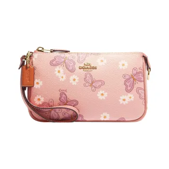COACH Nolita Canvas With Leather Mahjong Set Clutches Small Size Women's Pink