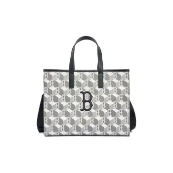 MLB Synthetic Leather Tote Bag Shopping Bag Handbag Medium Size Women's Gray