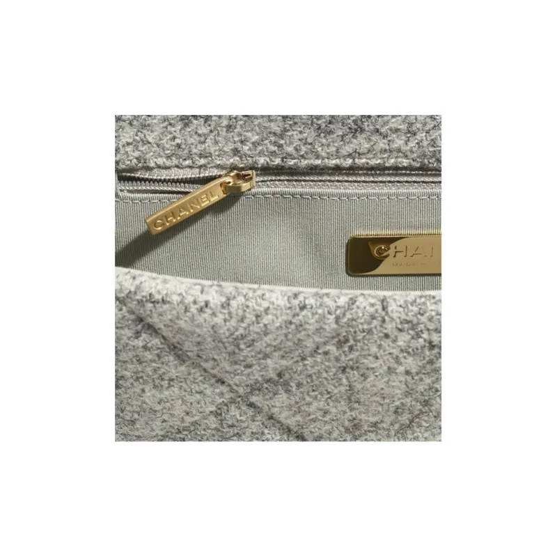 CHANEL 19Bag Metal Shoulder Bag, Crossbody Bag Women's Gray/Ivory-3