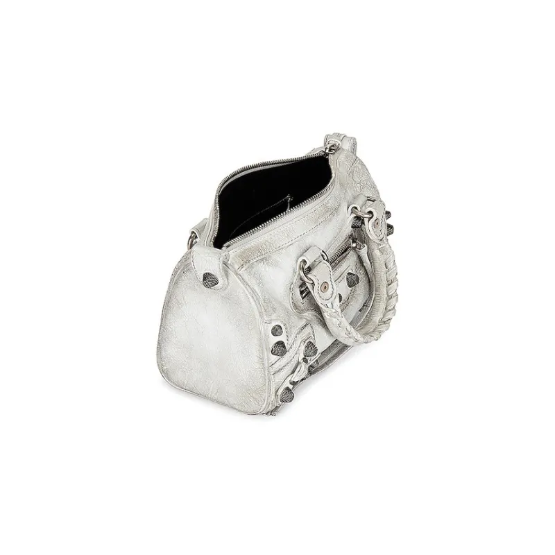 Balenciaga Sheepskin Shoulder Bag, Crossbody Bag Women's White-4