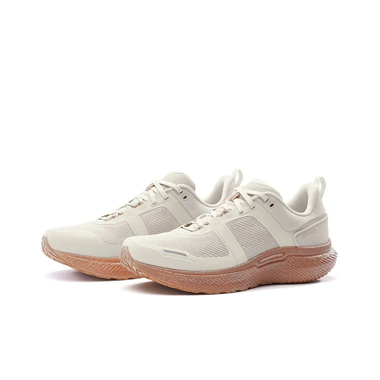 Saucony Triumph Cushioned Anti Slip And Wear Resistant Lightweight Low Top Running Shoes Unisex White Umber-2