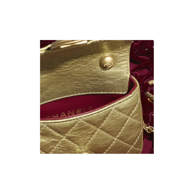 CHANEL Lambskin Tote Bag, Shopping Bag, Handbag Women's Burgundy-3