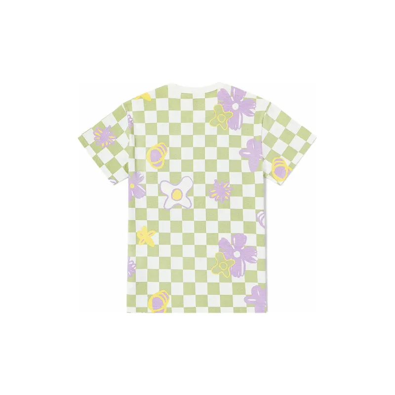 Vans T Shirts Women's Green Checkerboard-1