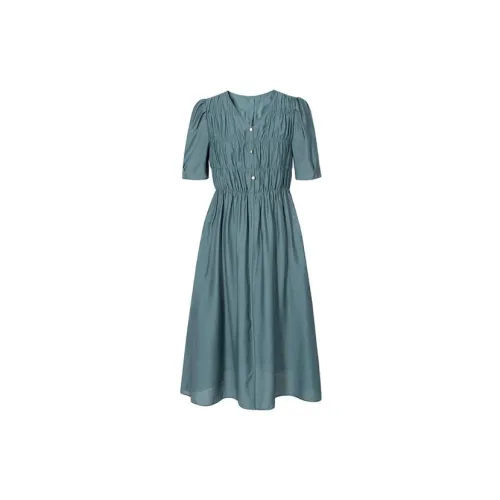 SEIFINI Short-Sleeved Dresses Women's Dusty Blue