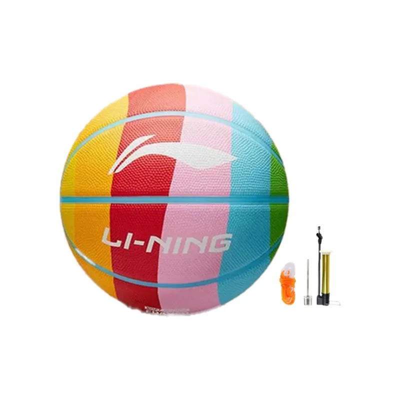 LiNing Rubber Basketball Rainbow Size 7 Ball Training Unisex-1