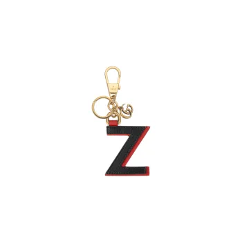 GUCCI Canvas With Leather Keychain Bag Accessory Women's Black/Red