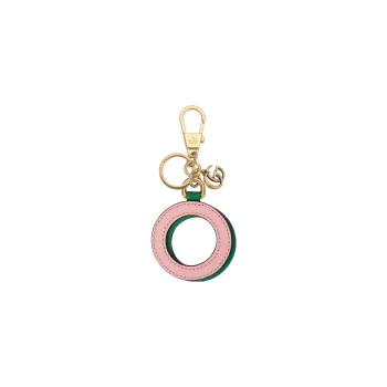 GUCCI Canvas With Leather Keychain Bag Accessory Unisex Pink/Green