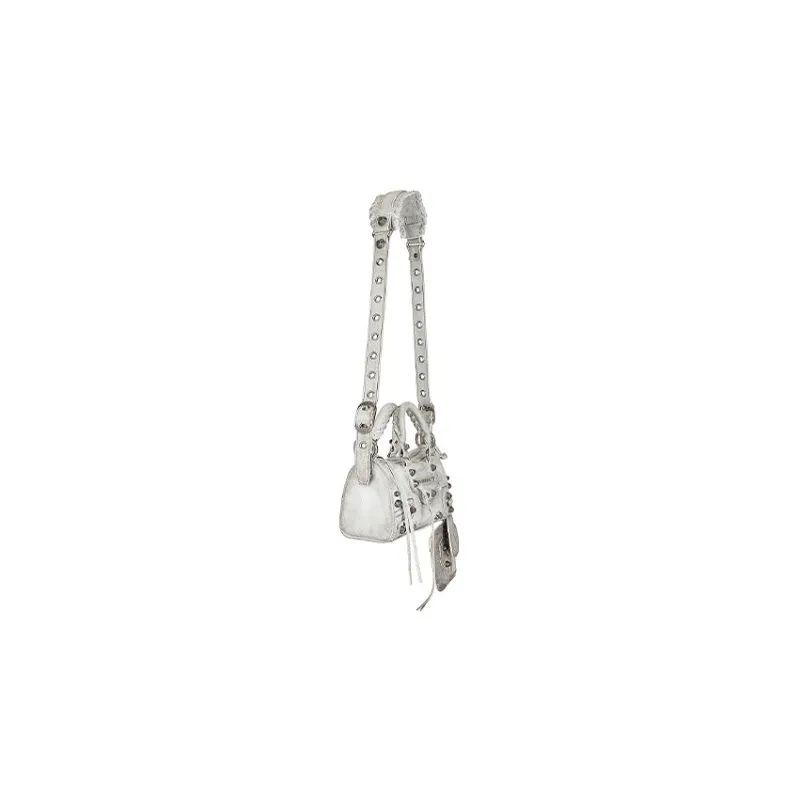 Balenciaga Sheepskin Shoulder Bag, Crossbody Bag Women's White-2