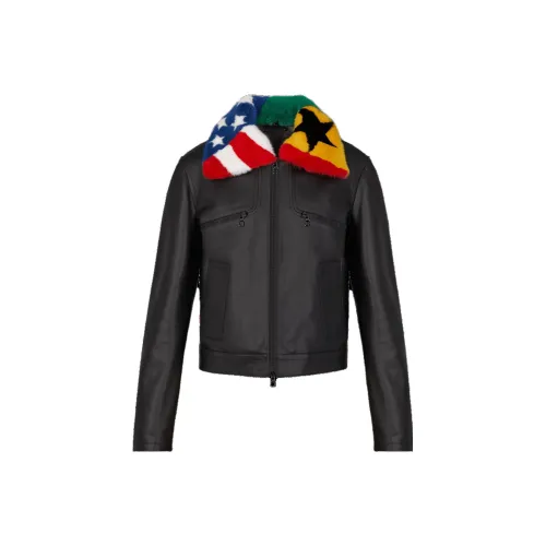 LOUIS VUITTON Leather Jackets Men Black