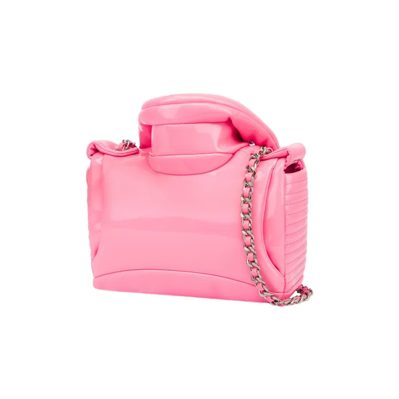 MOSCHINO Polyurethane Polyester Biker Bag, Crossbody Bag, Shoulder Bag Women's Pink-1
