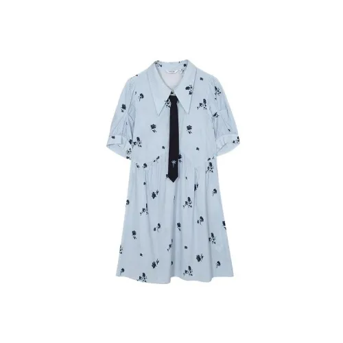 SEIFINI Short-Sleeved Dresses Women's Sea Ice Blue