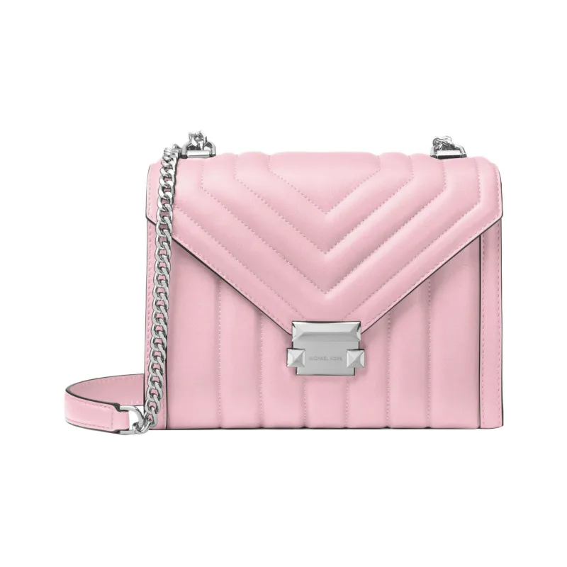 MICHAEL KORS Whitney Sheepskin Envelope Bag Shoulder Bag Crossbody Bag Large Size Women's Light Purple Pink-0