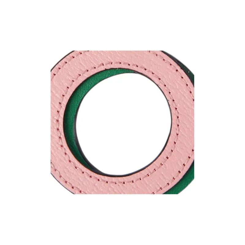 GUCCI Canvas With Leather Keychain Bag Accessory Unisex Pink/Green-2