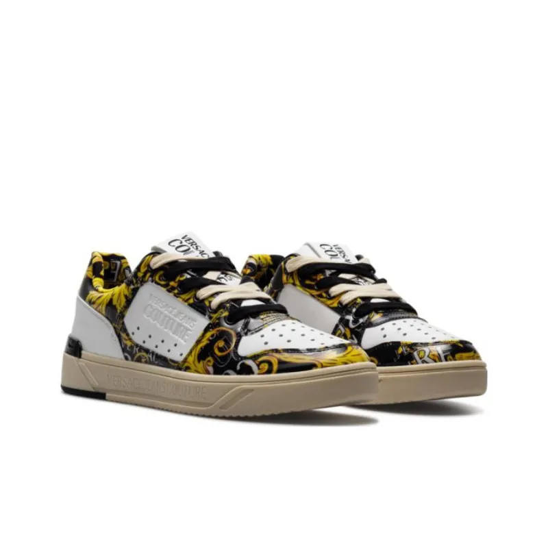VERSACE JEANS Stylish Skateboarding Shoes Men's Black White-2