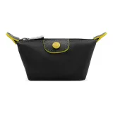 LONGCHAMP Le Pliage Club Canvas Dumpling Bag Coin Purse Unisex Gray Yellow