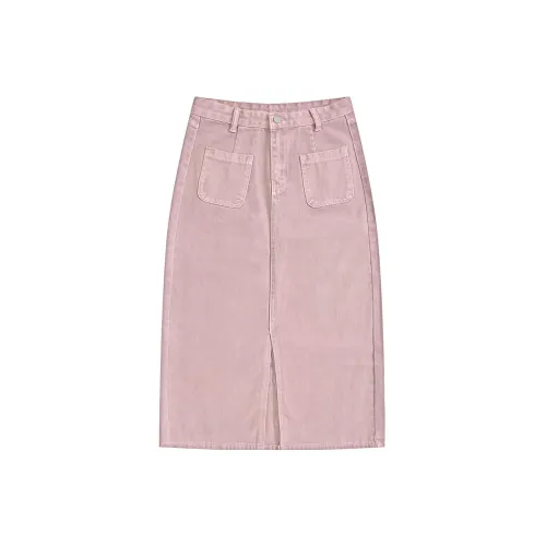 FOREVER 21 Denim Long Skirts Women's Pink