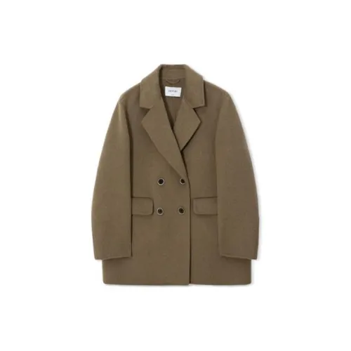 SEIFINI Coats Women's Gray Camel