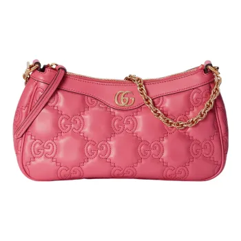 GUCCI GG Matelassé Leather Pochette, Shoulder Bag Shoulder Bag, Handbag Women's Pink