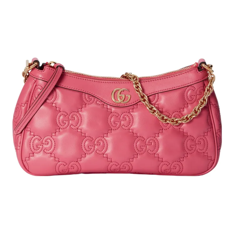 GUCCI GG Matelassé Leather Pochette, Shoulder Bag Shoulder Bag, Handbag Women's Pink-0