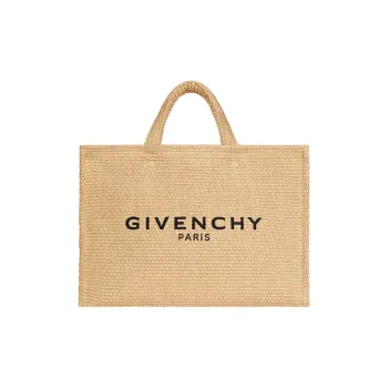 GIVENCHY Raffia Tote Bag Shopping Bag Handbag Large Size Women's Natural