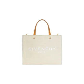 GIVENCHY Cow Leather Tote Bag, Shopping Bag, Handbag Small Size Women's Natural Beige