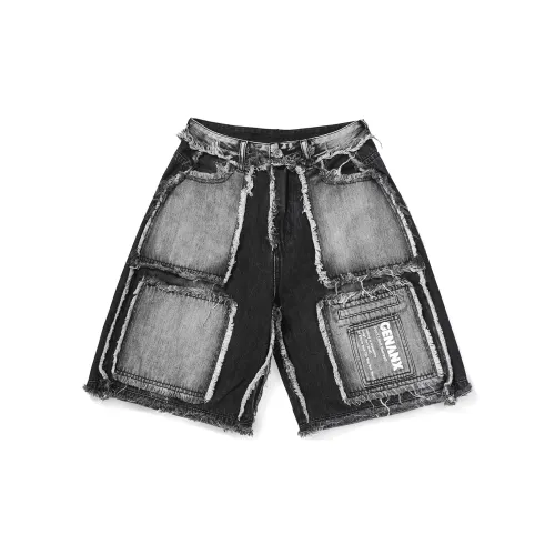 GENANX Denim Shorts Unisex Black Gray