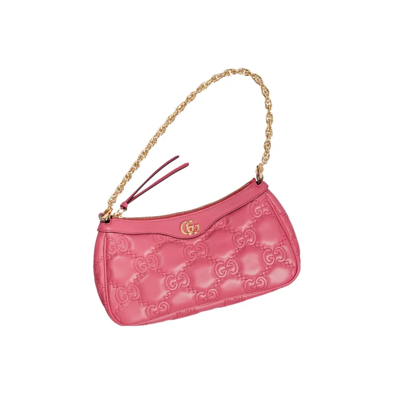 GUCCI GG Matelassé Leather Pochette, Shoulder Bag Shoulder Bag, Handbag Women's Pink-1