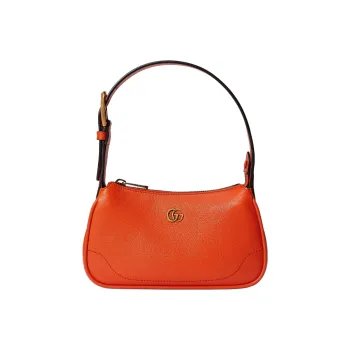 GUCCI Aphrodite Leather Shoulder Bag, Pochette, Handbag, Shoulder Bag Women's Orange