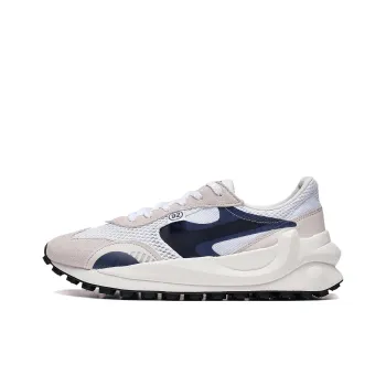 LiNing Square Radius Anti Slip Wear Resistant Low Top Sports Casual Shoes Men's White Gray Blue