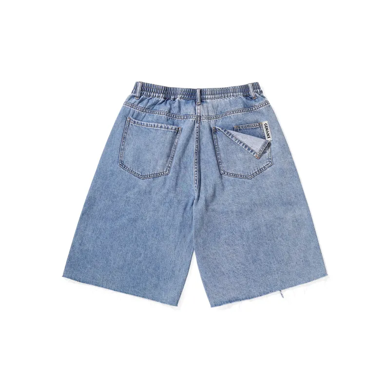 GENANX Denim Shorts Unisex Denim Blue-1