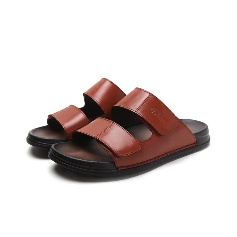 Satchi Slide Slippers Men Yellow Brown-2