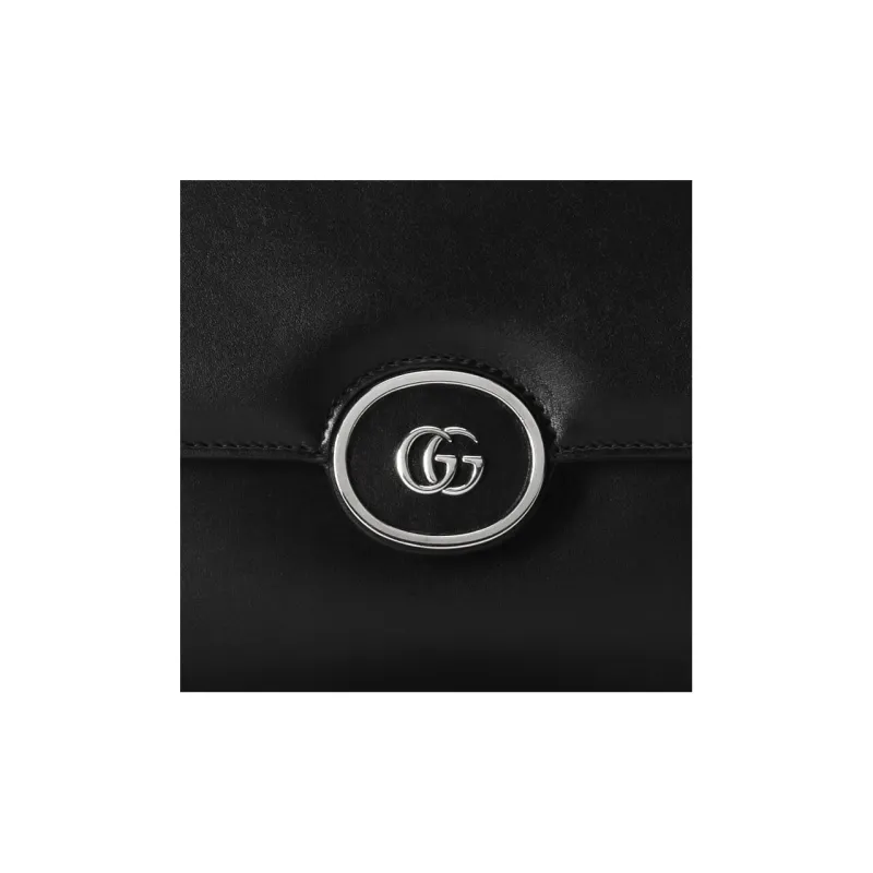 GUCCI Leather Handbag Shoulder Bag Crossbody Bag Small Size Women's Black-7