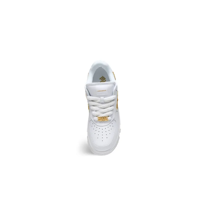 Xvessel X ROCAWEAR Skateboard Shoes Unisex Low Top White Gold-3