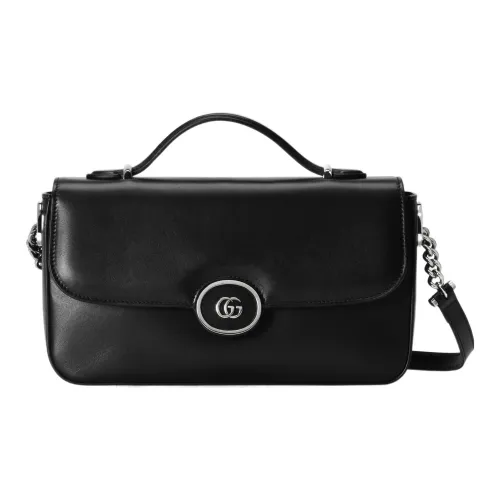GUCCI Leather Handbag Shoulder Bag Crossbody Bag Small Size Women's Black