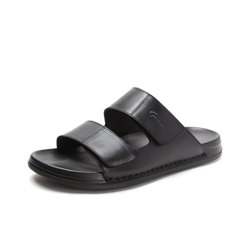 Satchi Rubber Sole Slip Resistant Slide Slippers Men's Black-1