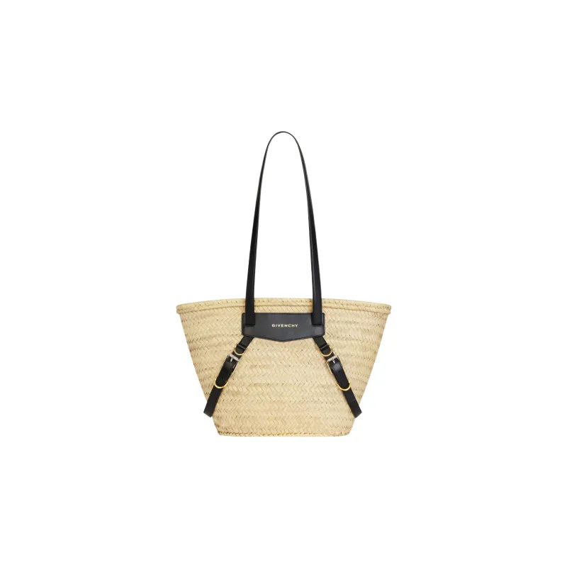 Givenchy Voyou Cow Leather Basket Bag, Portable Crossbody Bag, Shoulder Bag Medium Size Women's Black/Natural-0