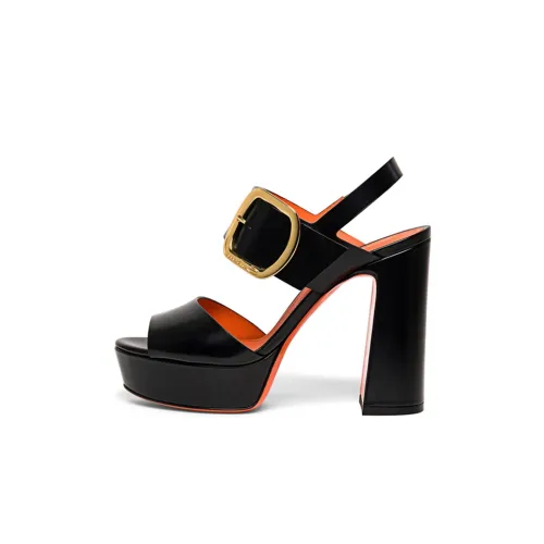 Santoni Logo-buckle Block-heel Sandals