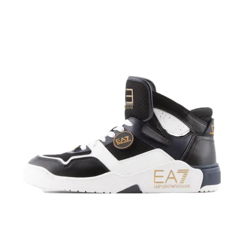 EMPORIO ARMANI EA7 Skateboard Shoes Unisex High-Top Black/White