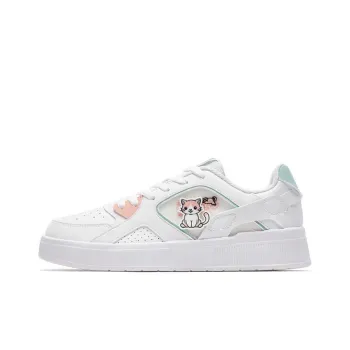 QIAODAN Cute Pet 3.0 Anti-Slip And Wear-Resistant Lightweight Low-Top Skateboard Shoes Women's White Pink