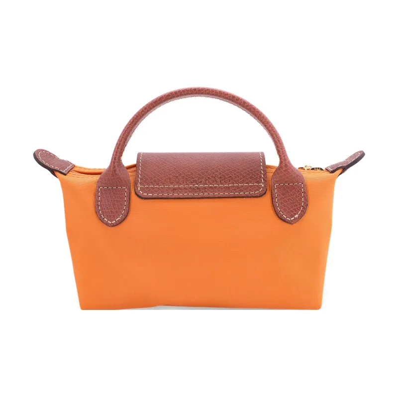 LONGCHAMP Le Pliage Polyamide, Cow Leather, Canvas Dumpling Bag Handbag Women's Light Orange-3