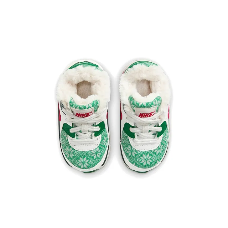 Nike Air Max 90 Low Top Toddler Shoes Green White Red Infant And Toddler-3