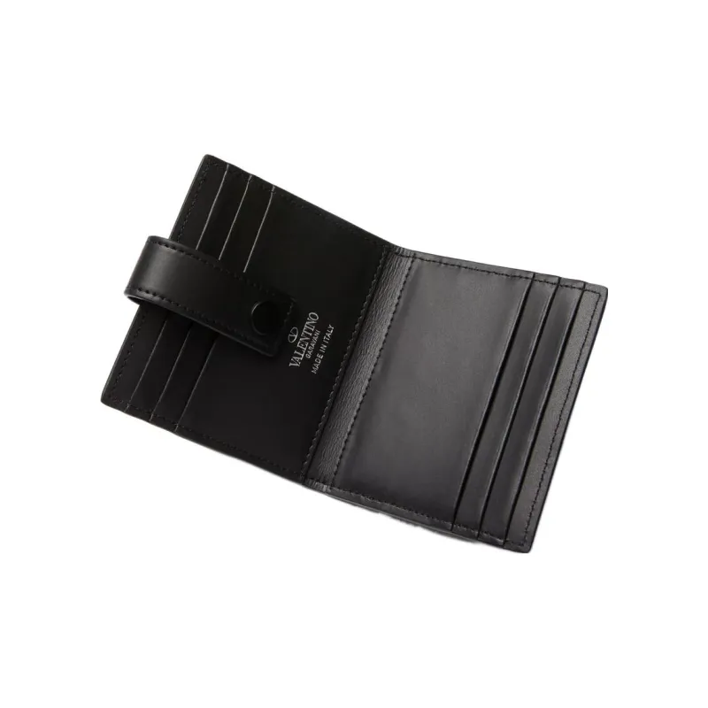 Valentino VLTN Cow Leather Wallet Card Holder Shoulder Bag Regular Men's Black-3