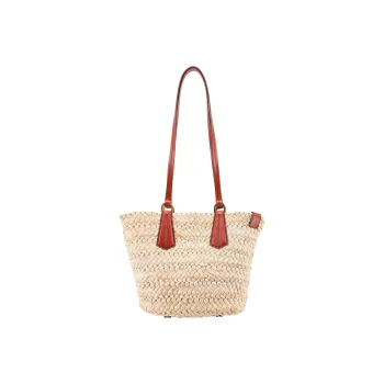 MaxMara Straw Handbag Shoulder Bag Women's Light Brown