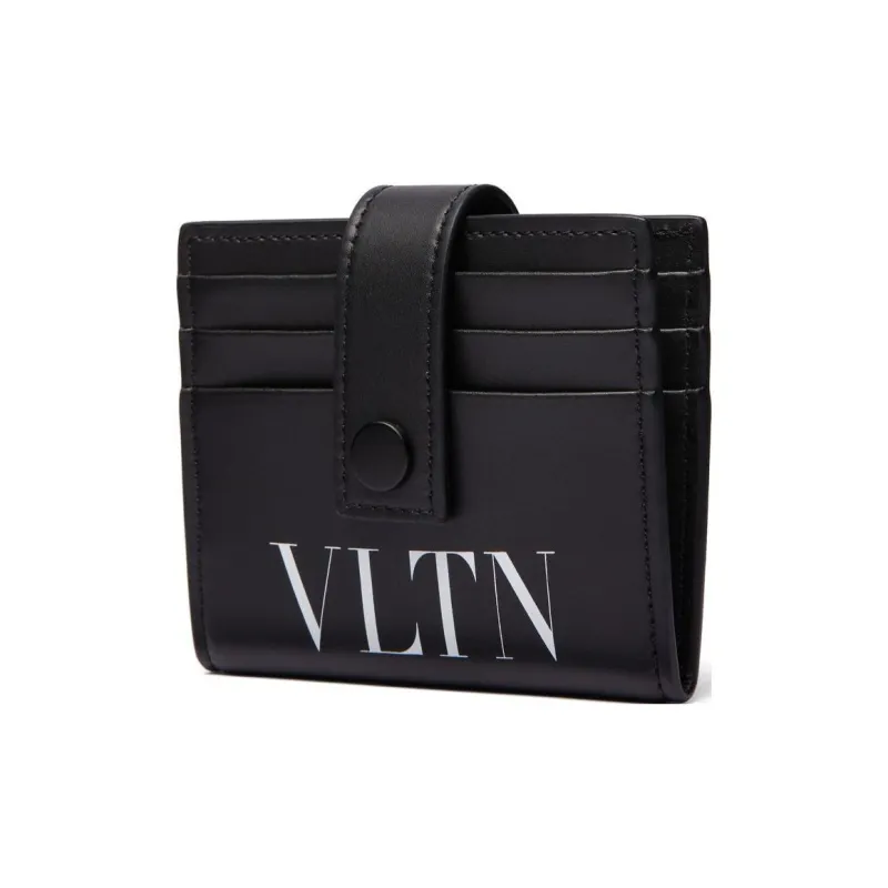 Valentino VLTN Cow Leather Wallet Card Holder Shoulder Bag Regular Men's Black-1