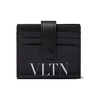 Valentino VLTN Cow Leather Wallet Card Holder Shoulder Bag Regular Men's Black