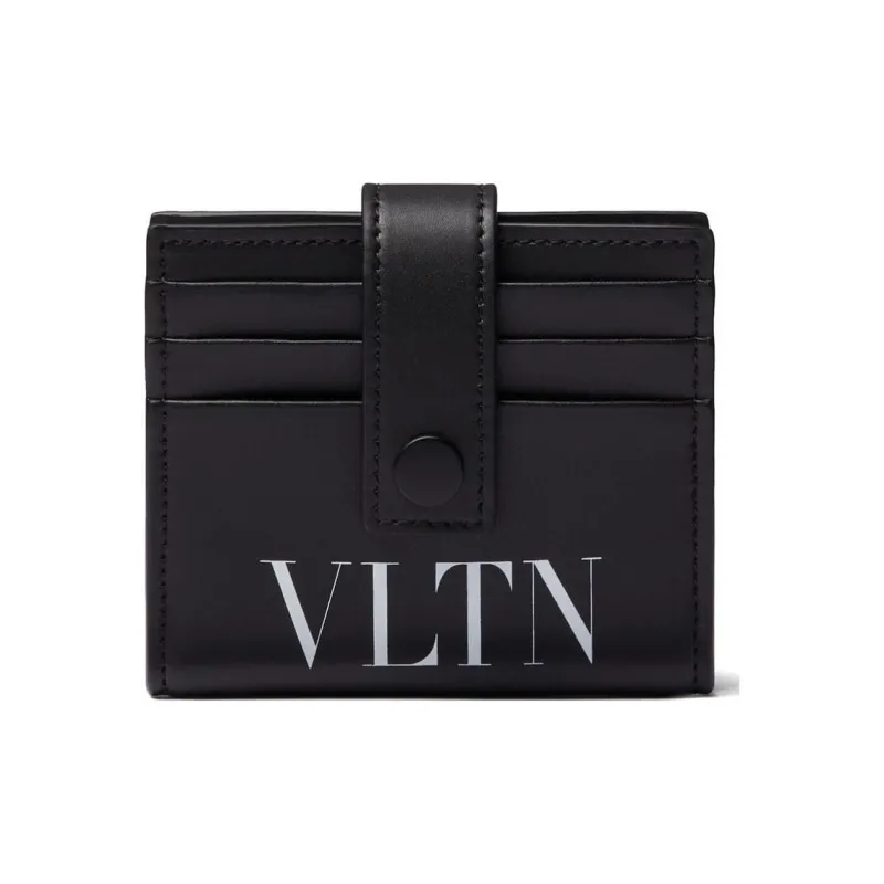 Valentino VLTN Cow Leather Wallet Card Holder Shoulder Bag Regular Men's Black-0