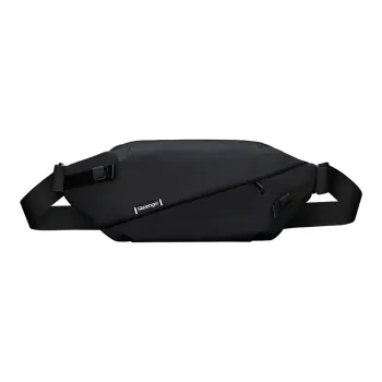Slazenger Soft Leather Fanny Pack Unisex Obsidian Black Iridescent Blue