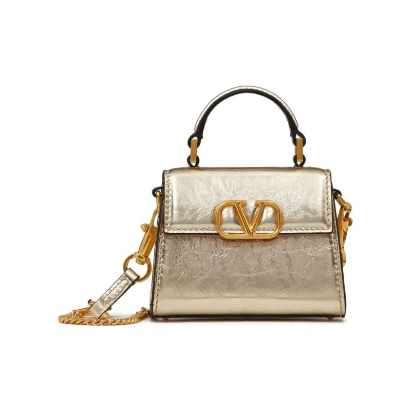 Valentino GARAVANI Calfskin Shoulder Bag Crossbody Bag Handbag Mini Women's Gold-0