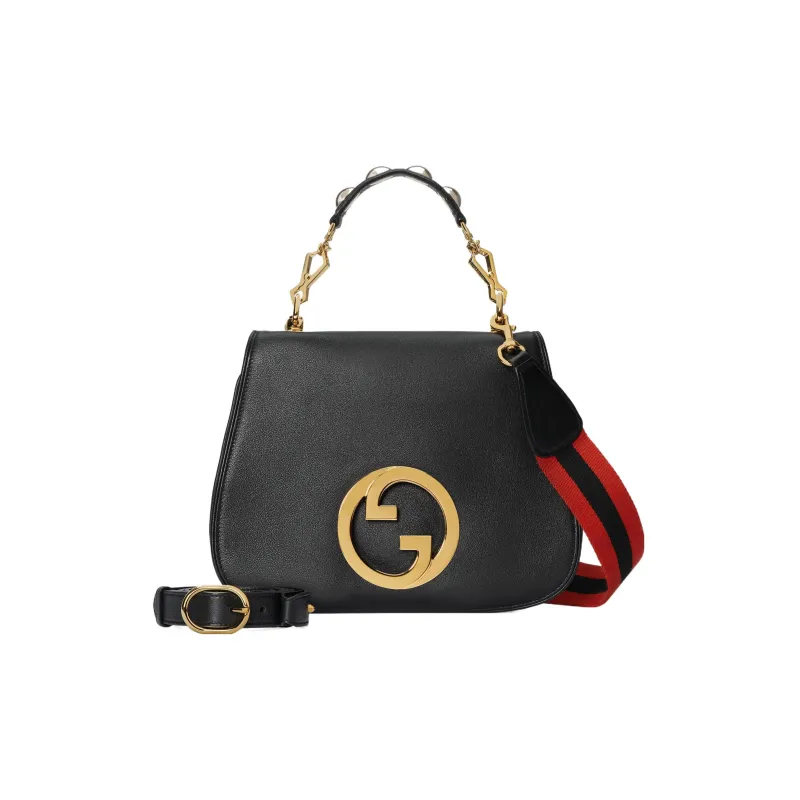 GUCCI Blondie Leather Shoulder Bag, Crossbody Bag, Handbag Medium Size Women's Black-2